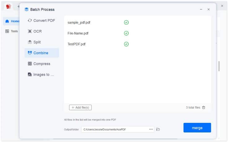 combine multiple pdfs