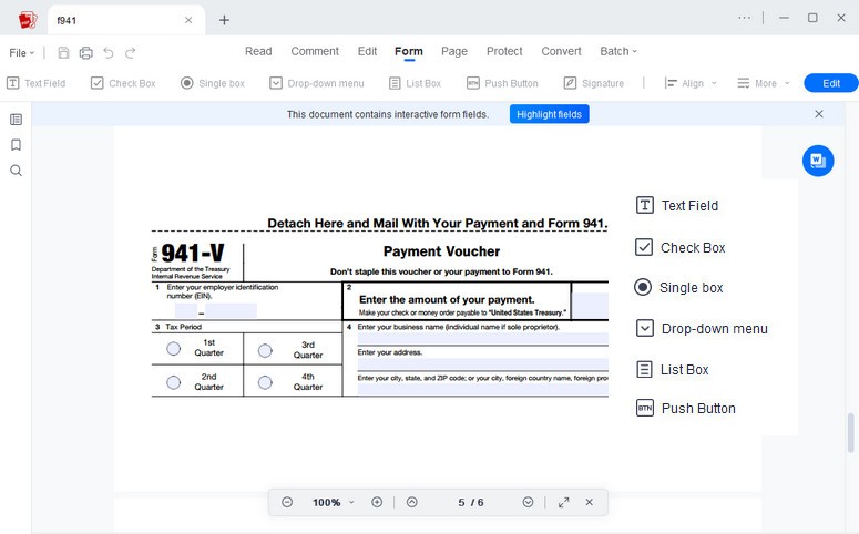 create form on pdf