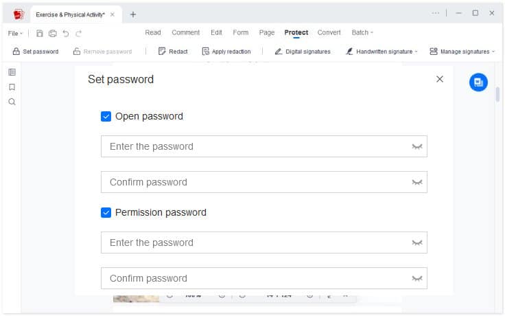 add password feature
