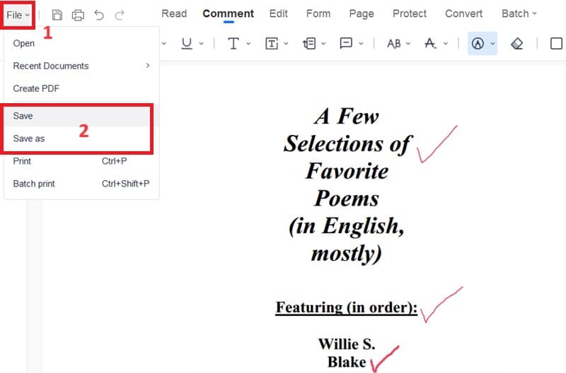 click file button and save