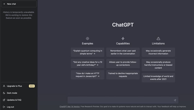 chatgpt interface