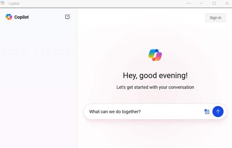 microsoft copilot interface