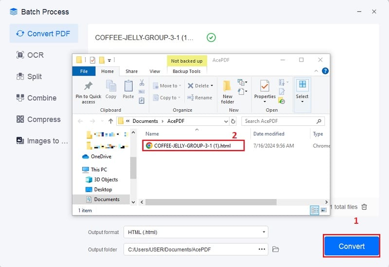 convert pdf to html