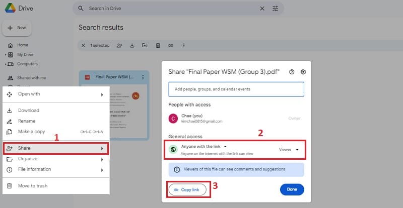 google drive copy link
