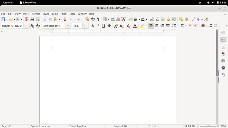 libreoffice interface