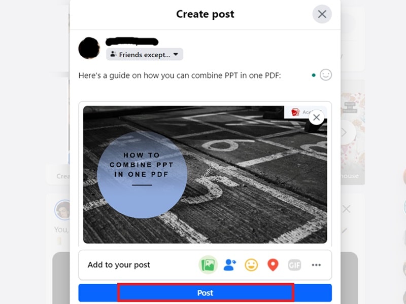click post to confirm