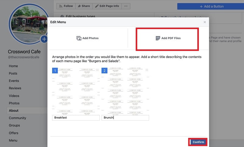 click add pdf files and hit confirm