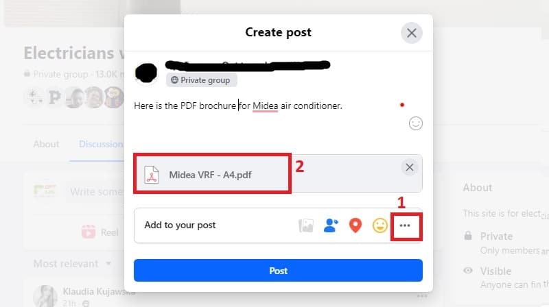 upload a pdf and hit post