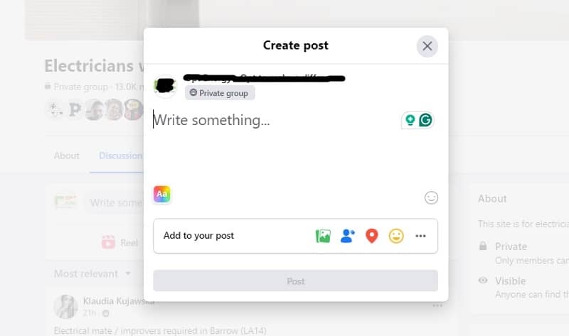 facebook groups create post
