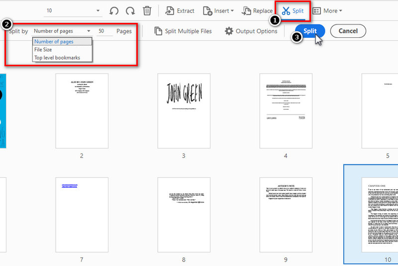 split the pdf