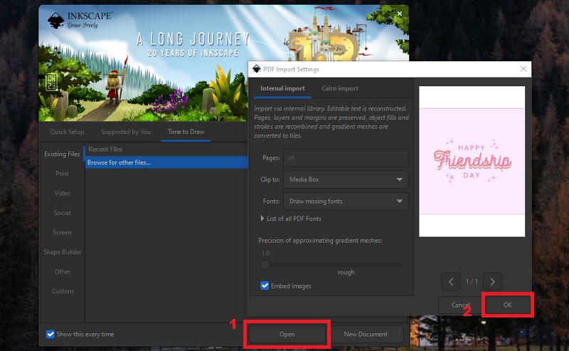 import the pdf file
