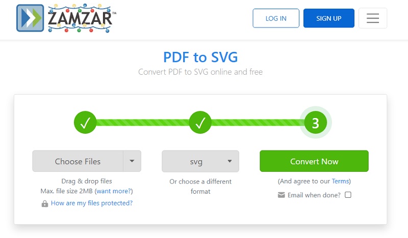 zamzar online converter interface