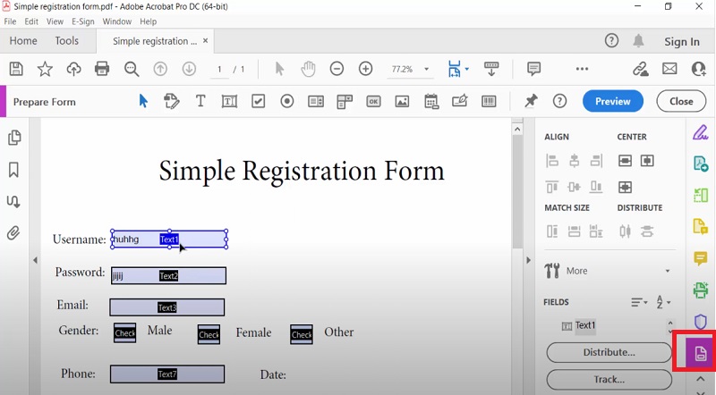 access the prepare form