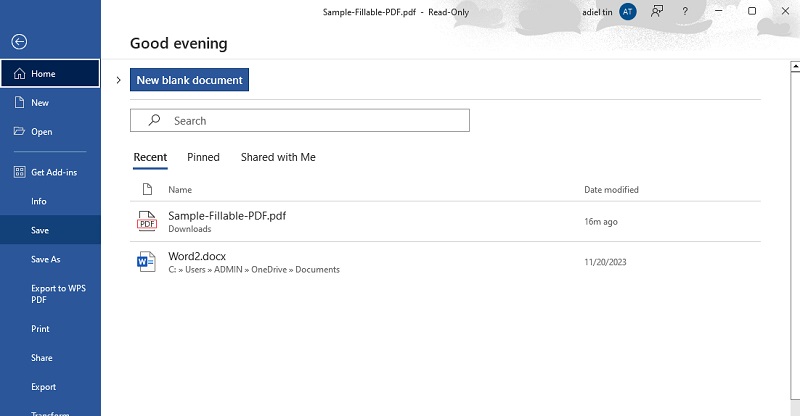 save file as pdf without fillable fields