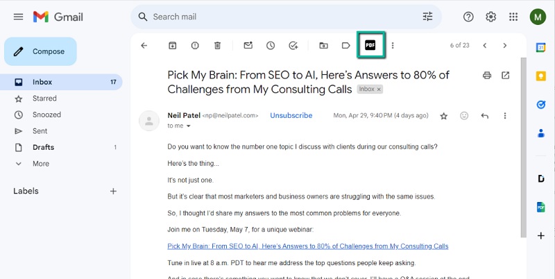 duffel converting email to pdf