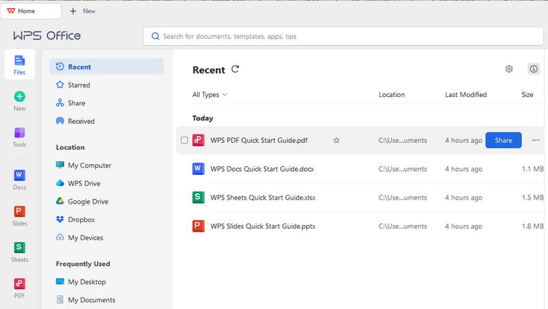 launch wps office