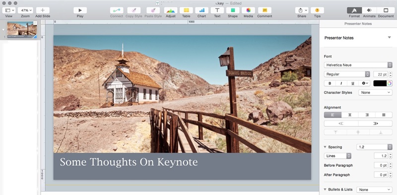 keynote interface