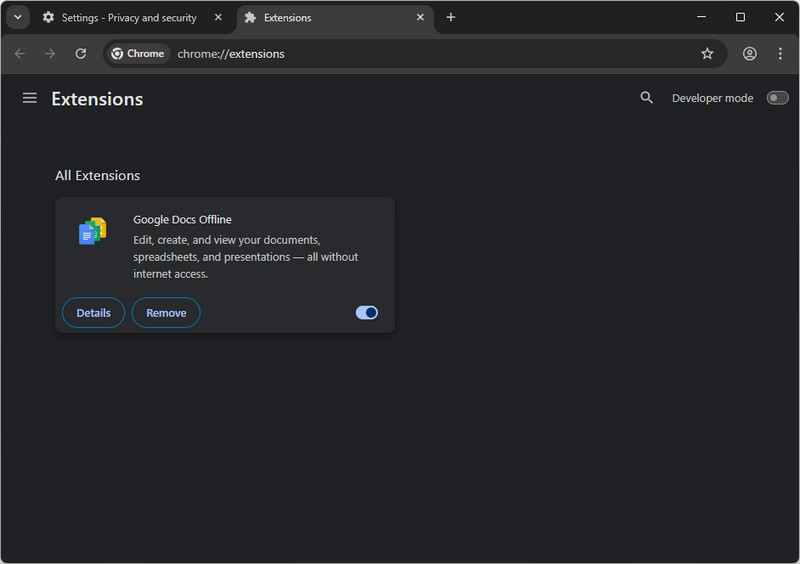 disable browser extensions