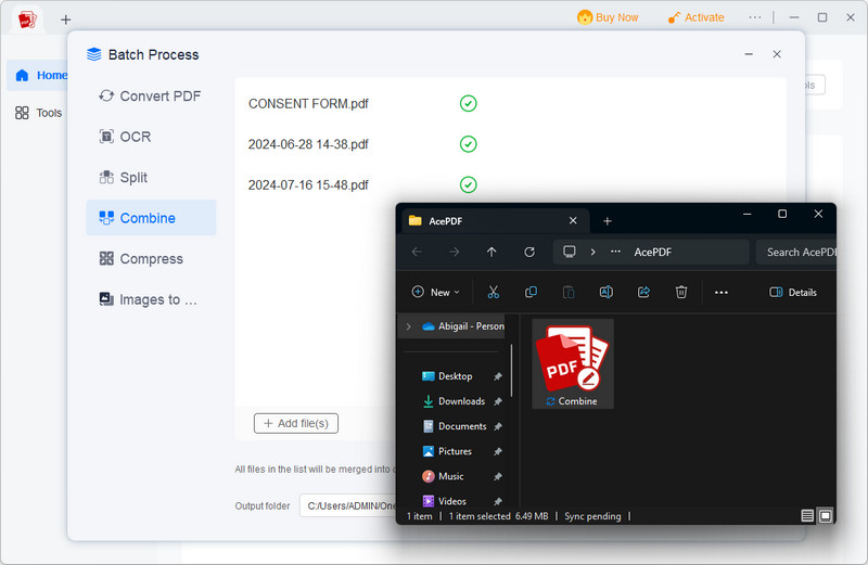 start merging files