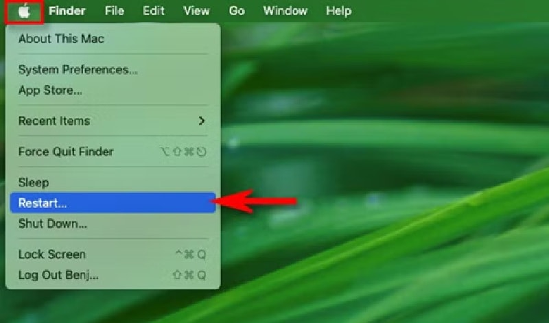 mac restart button
