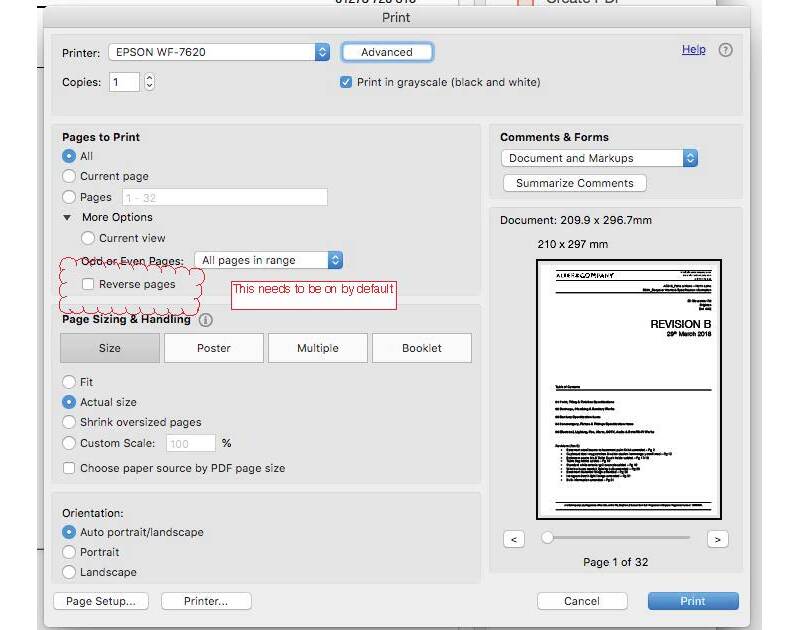 reverse pdf page with adobe