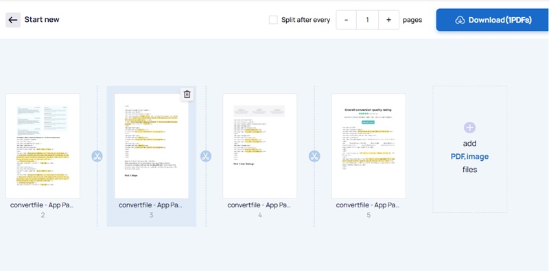 splitpdf delete page