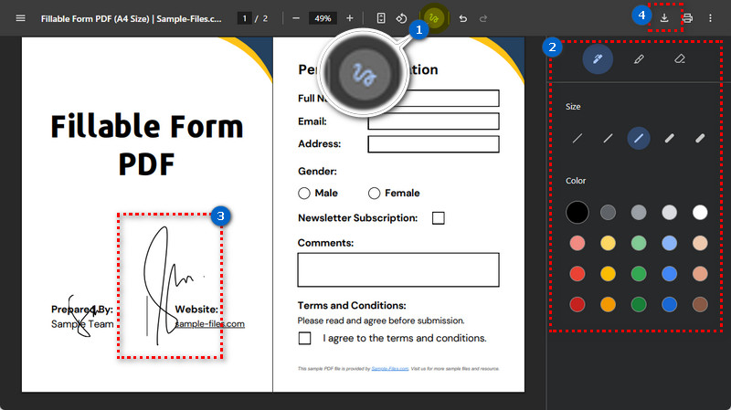 sign the file on google drive