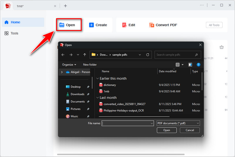 upload your pdf file