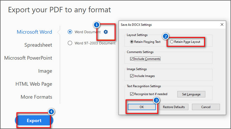start converting pdf to word